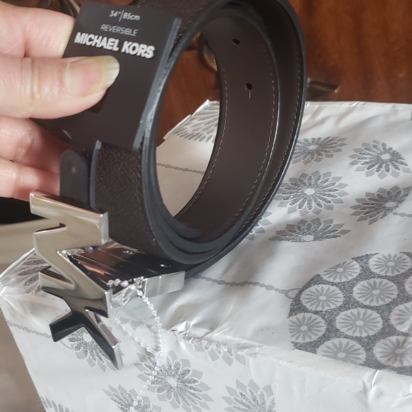 (Ew)Michael kors men leather reversible brown belt - Picture 4 of 8